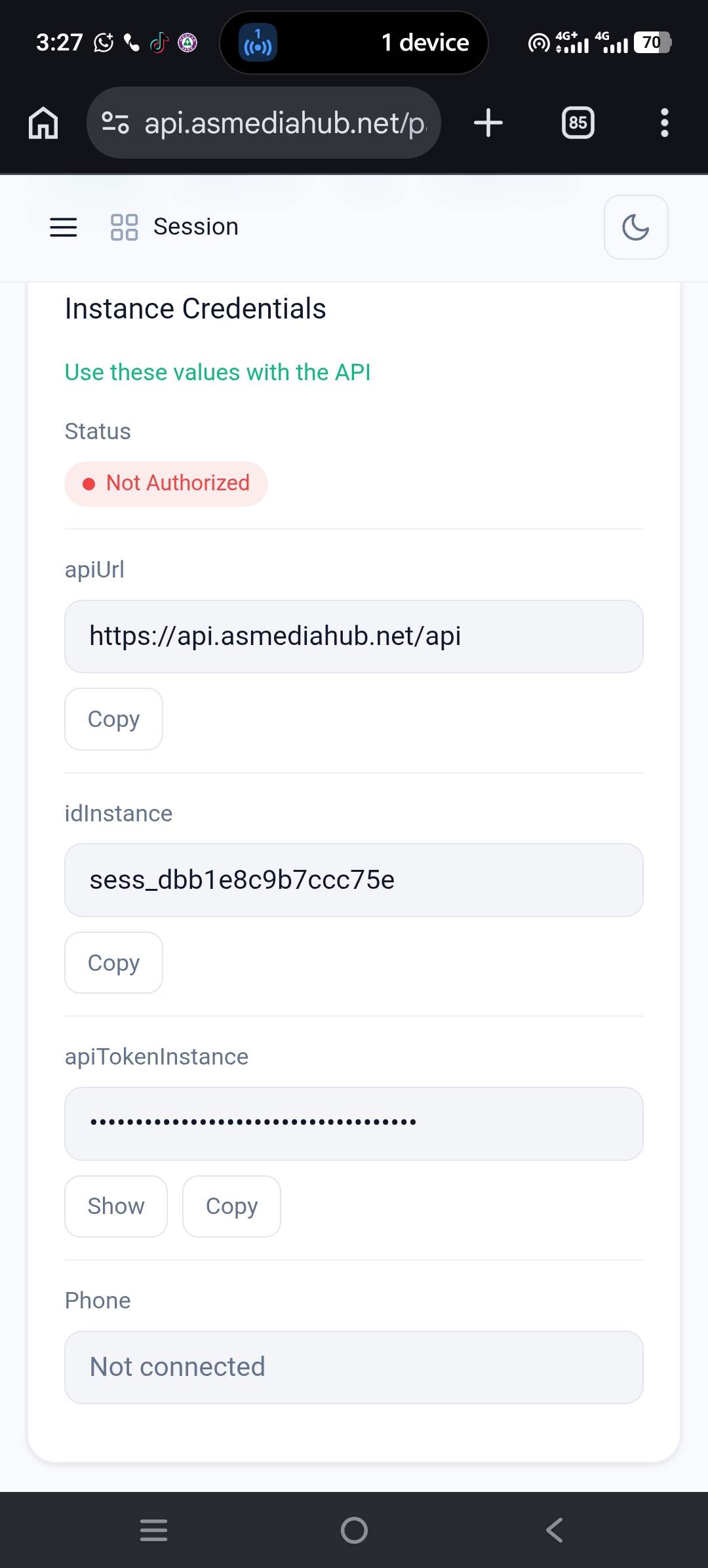 Security Key API Token Extraction Dashboard