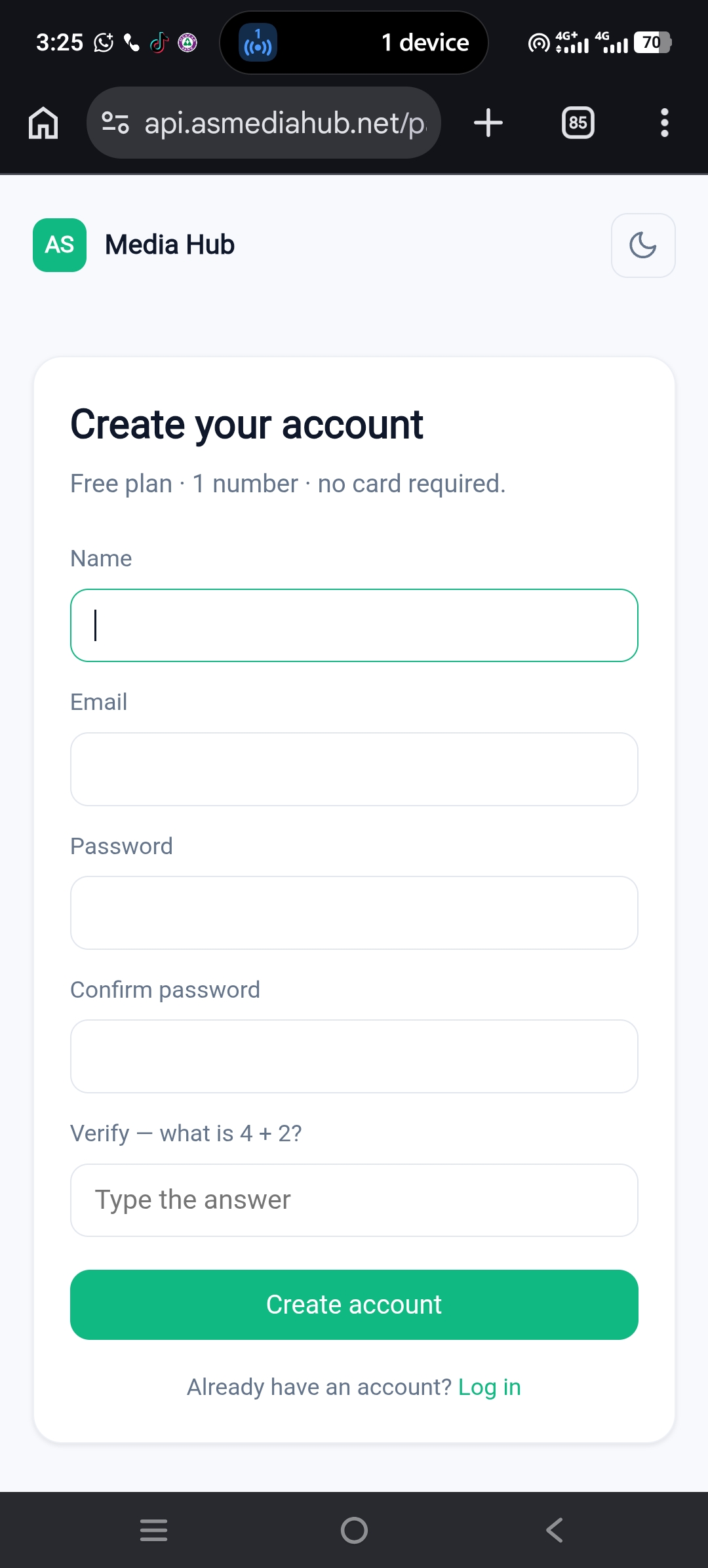 API Node Platform Creation Panel